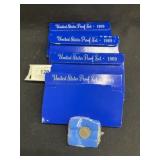(4) 1969 U.S. Proof Sets with Foreign Coin