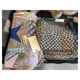 Small Braided Rugs with Unfinished Quilt