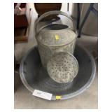 Agateware Basin with Sprinkling Can