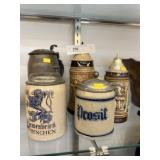 (5) German Beer Steins