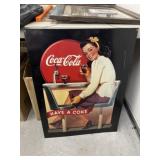 Vintage 1990 Metal Coca-Cola Sign