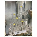 Crystal Napkin Rings, Shakers, Pitcher, etc.