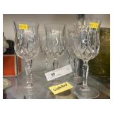 (7) Waterford Crystal Wine Goblets