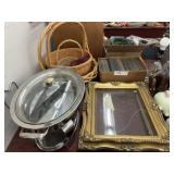 Gilt Frames, Woven Baskets, Books