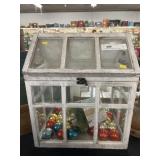 Glass Paneled Storage Box with Ornaments