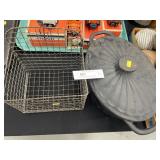 Cast Metal Roaster and Wire Form Basket