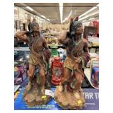 (2) Composition Native American Figurines