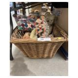 Woven Basket, Decorative Pillows, Plush Toys