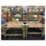(2) Rush Seat Paint Decorated Child