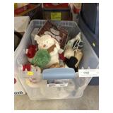 Snowman and Christmas Decor, Storage Tote/Lid