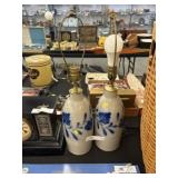 (2) Contemporary Salt Glazed Table Lights