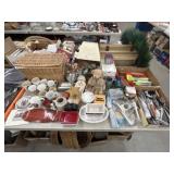 Wicker Basket, Table Light, Utensils, Mugs, etc.