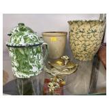 Agateware Mugs with Storage Crocks & Door Knocker