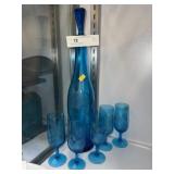 Etched Glass Decanter Set