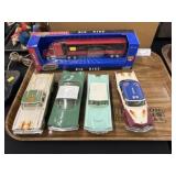 Vintage Toy Vehicles with Diecast Transport Truck