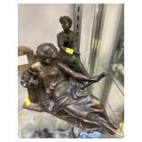 (2) Bronze Plated Figurines
