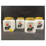 (4) Vintage Milk Glass Spice Shakers