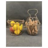 (2) Miniature Wire Form Baskets