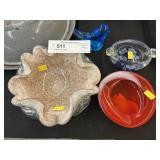 (4) Pieces of Art Glass