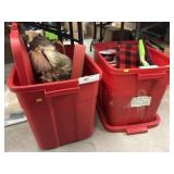 (2) Storage Totes/Lids, Christmas Ornaments,