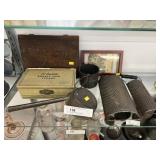 Cigar Boxes with Vintage Kitchenwares