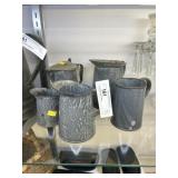 Gray Agate Cream Pitchers