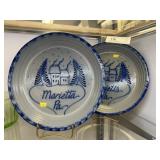 (2) Eldreth Salt Glazed Pottery Plates