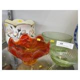 Depression and Art Glass with Goebel Vase