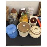 (9) Glass and Ceramic Cookie Jars