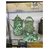(3) Pieces of Green Agateware