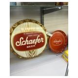 Schaefer Beer Sign with Serving Tray