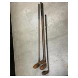 (3) Wood Shaft Golf Clubs