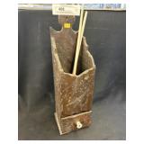 Carved Wood Wall Pocket with Pipes