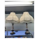 (2) Porcelain and Glass Table Lights