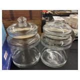 (2) Glass Canisters