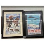 (2) Contemporary St. Moritz Winter Olympic Posters
