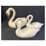 (3) Machine Carved Swans