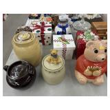 Ceramic Cookie Canisters, Glass Handled Canister