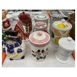 (9) Ceramic and Glass Cookie Jars