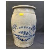 T.F. Reppert (PA) Slip Decorated Storage Crock