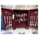 Stand-Up Silverware Cabinet with Flatware