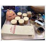 Spice Canisters, Measuring Cups, Cigar Bags