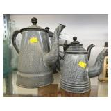 (4) Gray Agate Coffee Pots