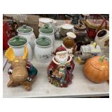(9) Ceramic and Glass Cookie Jars