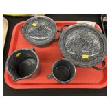 (4) Pieces of Gray Agateware