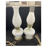 (2) Milk Glass Table Lights
