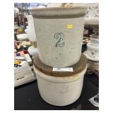 (2) Straight Sided Storage Crocks