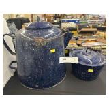 Enamelware Coffee Pot with Small Kettle