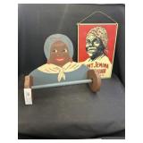Contemporary Tin Sign with Crafted Towel Holder