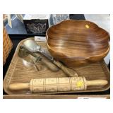 Ice Cream Dippers with Rolling Pin and Wooden Bowl